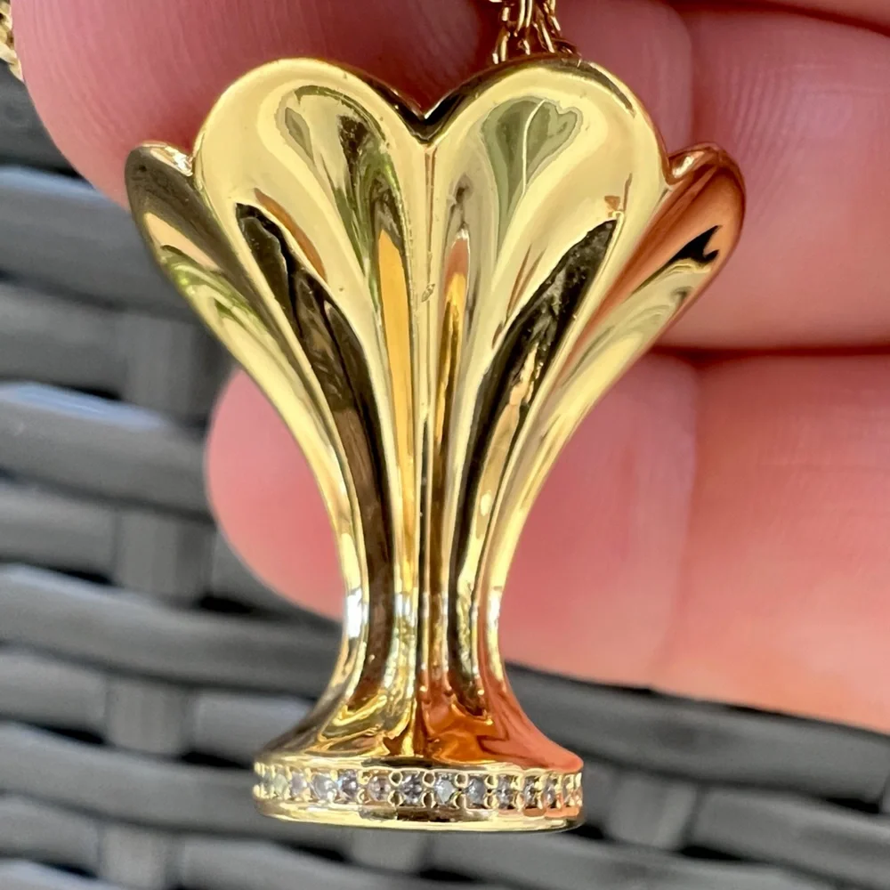 KATE SPADE Cherry ice cream long pendant necklace in gold